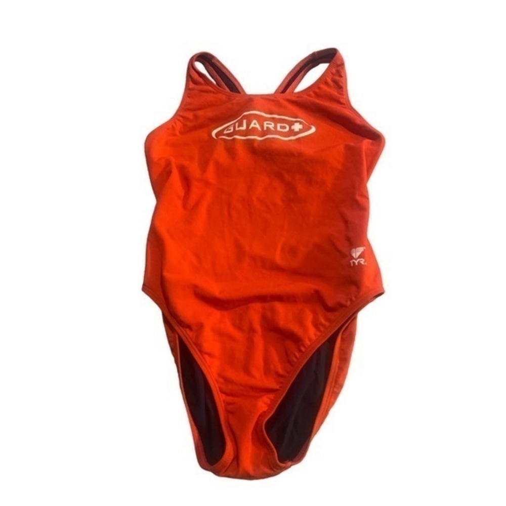 Women's TYR Lifeguard Diamondback Racerback Red Swimsuit Size 36 GUC #1564